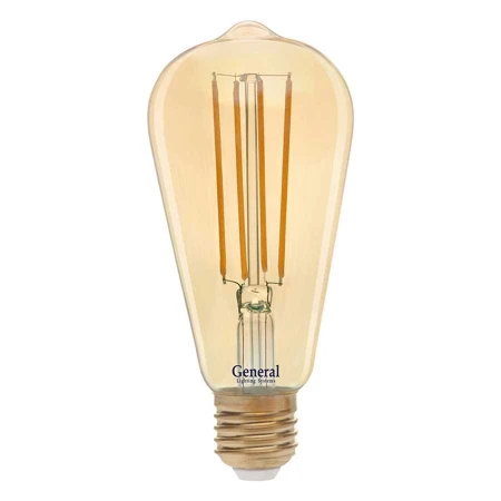 Лампа General GLDEN-ST64S-8-230-E27-2700 Золотая