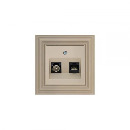 Розетка TV/RJ45 Liregus Retro кремовый омбре 29-135