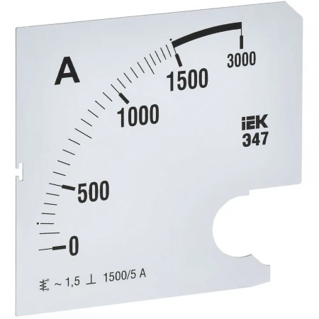 Шкала сменная для амперметра Э47 1500/5А класс точности 1,5 96х96мм IEK IPA20D-SC-1500