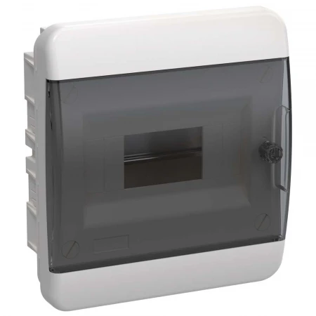 TEKFOR Корпус пластиковый ЩРВ-П-8 IP41 черная прозрачная дверь IEK TF5-KP12-V-08-41-K01-K03