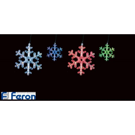 Гирлянда фигурная "снежинки" 230v 120 led rgb, cl107