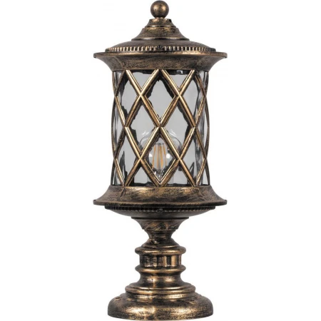 Светильник садово-парковый Feron PL5024 круглый на постамент 60W 230V E27, черное золото