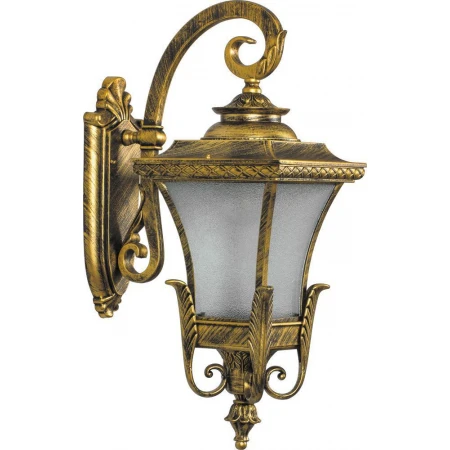 Светильник садово-парковый Feron PL4022 четырехгранный на стену вниз 60W E27 230V, черное золото 